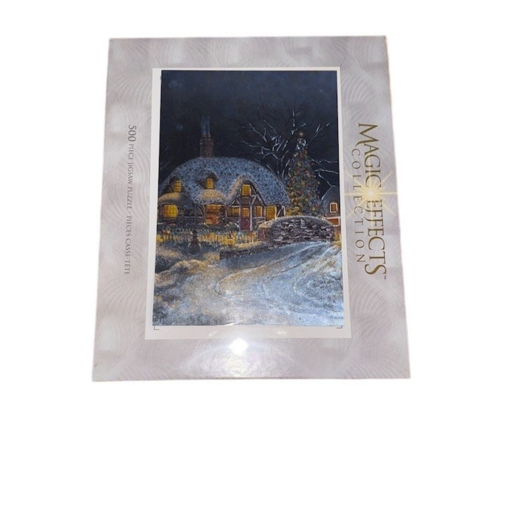Thomas Kinkade 500 Piece Jigsaw Puzzle Magic Effects Winter‎ Christmas NIB